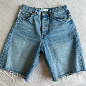 Zara high waist 7 inch denim shorts